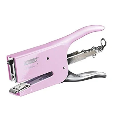 Image of Rapid Retro K1 Stapling Pliers, 50 Sheet Capacity, and Pinning, Uses 24/6 24/8 mm Staples, Metal, Strawberry Cream, 5000493
