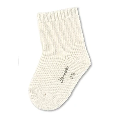 Image of Sterntaler Baby Plain Wool Socks Children&#039;s Stocking, Ecru, 11.5