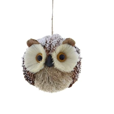 Image of Festive Productiions 11 centimetre Natural Pinecone Bristle Owl Decoration
