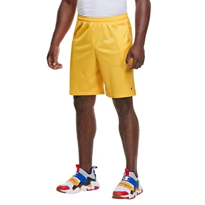 Image of Champion Men&#039;s Long Mesh Short with Pockets, Team Gold, Large