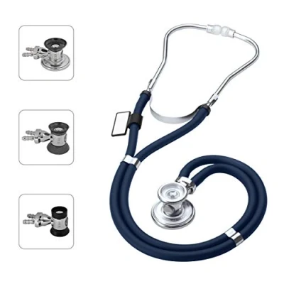 Image of MDF Sprague Rappaport Dual Head Stethoscope with Adult, Pediatric, and Infant Convertible chestpiece, Navy Blue Tube, MDF76704