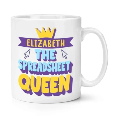 Image of Personalised The Spreadsheet Queen 10oz Mug Cup