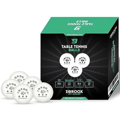 Image of ZOROOOX High Performance 3 Star Table Tennis Balls 9 or 18 Orange White 40+ ABS Competition Grade Ping Pong (Pack of Balls, White)