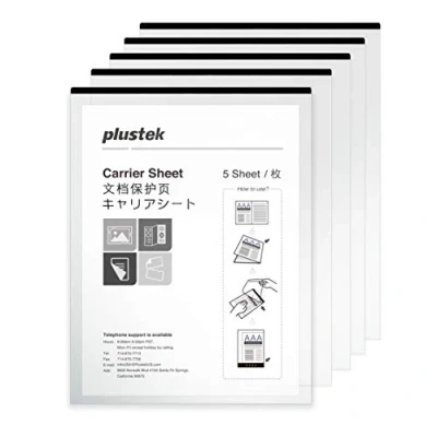 Image of Plustek Document Carrier Sheets (Pack of 5) Protects Fragile Paper and A3 Size by Folding