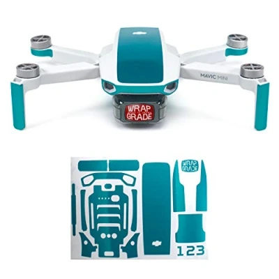 Image of Wrapgrade Skin Sticker compatible with DJI Mavic Mini Accent Color (CARIBBEAN BLUE)