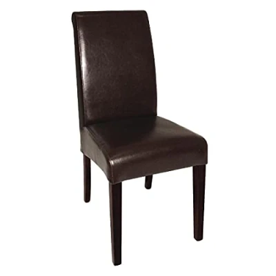 Image of Bolero Curved Back Leather Chairs Dark Brown (2 Pack)