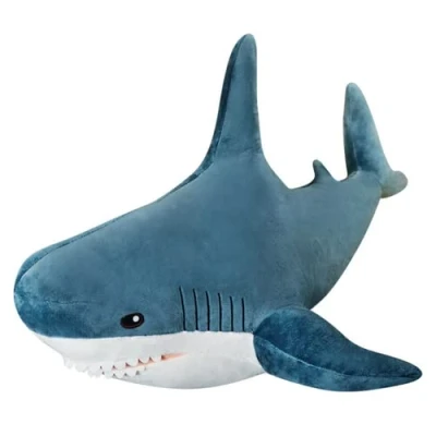 Image of DongAi Plush Shark Toy Pillow, 31 inch Giant Animal Super Soft and Cute Pillow Children’s Boys Girls Room Decoration Bedtime Gift (blue, 80CM)