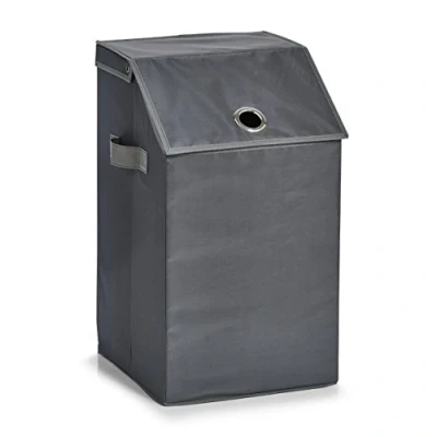 Image of Zeller 14268 Laundry Basket Polyester Anthracite 34 x 60 cm