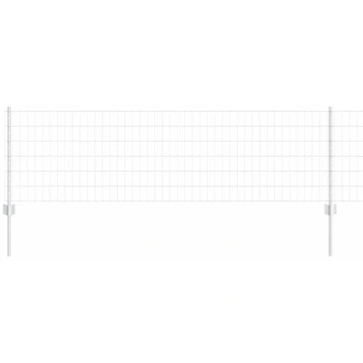 Image of vidaXL Euro Fence with 11 U Posts Silver 0,6x50 m Steel