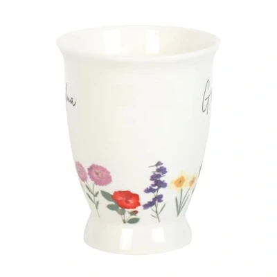 Image of Something Different Wholesale British Wildflower Pedestal Mug with Daisy and Violet Design