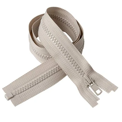 Image of IPEA Zipper Long 75 cm Beige Colour 2 Units Chain Size #5 Split Zippers for Glare Sewing Furniture Jackets Zip Width 30 mm