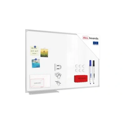 Image of ALLboards Whiteboard with Aluminium Frame 90x60cm(900x600mm), Magnetic Board Dry Wipe Erase