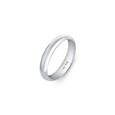 Image of Amberta Women 925 Sterling Silver Wedding Band Ring: 4 mm Ring for Size K