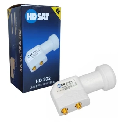 Image of HDSAT HD202 LNB Twin Full HD 4K Parabolic Head 2 Outputs 0.1dB