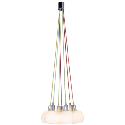 Image of Näve Rainbow Bowl hanging light, white lampshades