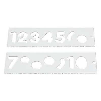 Image of Trend Number Template Set for Sign Making with a Router, Clear Plastic Routing Templates Vogue Typeface, TEMP/NUC/57