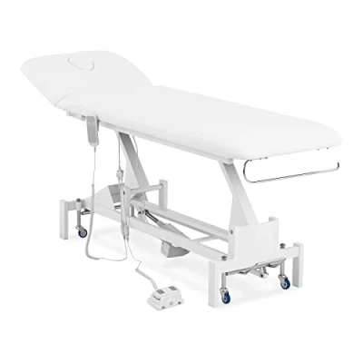 Image of Physa Electric Massage Table Beauty Bed Therapy Foot Pedal White 200kg Lille (Metal, PU Imitation Leather, 50W, Seat Height 44 90cm, Remote Control)