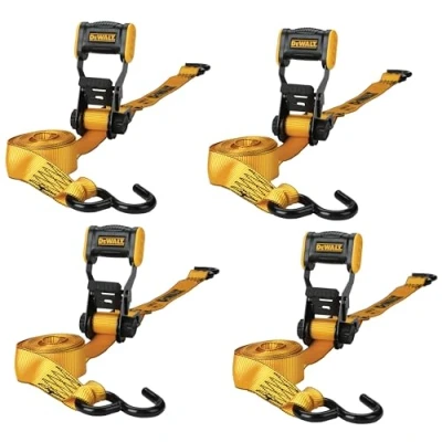 Image of DEWALT DXBC18004 1.25&quot; x 12&#039; Ratchet Tie Down Straps 1800 LB Break Strength (4 PK)