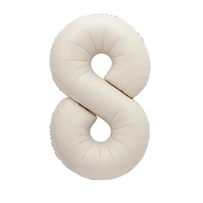 Image of Giant Foil Number 8 Balloon 86 cm Matte Nude Colour 1 Count (Pack of 1)