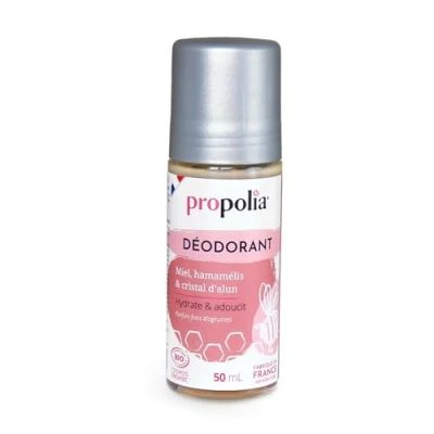 Image of PROPOLIA Bio Witch Hazel Deodorant/Honey/Alum Crystal Hydrates and Softens Made in France Roll On 50 ml