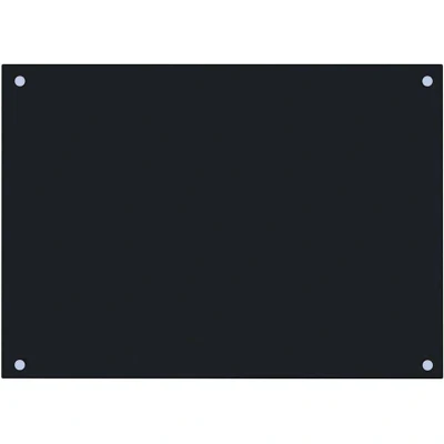 Image of vidaXL Kitchen Backsplash Heat resistant Scratch Decor Wall Panel System Tile Splash Guard Black 70x50cm Tempered Glass