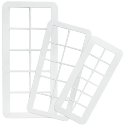 Image of Square Cookie Cutter Set Geometric Multicutter Cake Fondant 3 Size Biscuit Cutters Decorating (Square)