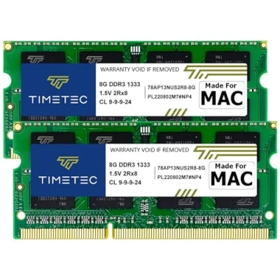 Image of Timetec Hynix IC compatible with Apple 16GB Kit (2x8GB) DDR3 1333MHz PC3 10600 SODIMM Memory Upgrade For selected MacBook Pro/iMac/Mac Mini/Server