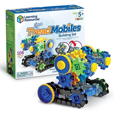 Image of Learning Resources Gears Treadmobiles, STEM, Building Set, 108 Pieces, Ages 5+