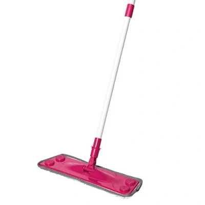 Image of Kleeneze KL079619EU7 Flat Mop 3 In 1 Mop, Large Microfibre Head Locks Dirt, Dusting Hard Floor Cleaner, Dust &amp; Polish, Scrub Clean, Suction Grip For Wet Or Dry Sheets, 120cm Extendable Handle