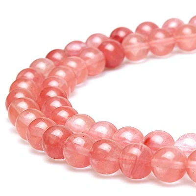 Image of JarTc Smooth Round Watermelon Quartz Spacer Beads for DIY Jewellery Making Bracelet Necklace 10mm
