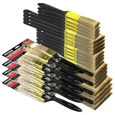 Image of KINGORIGIN Paint Brushes, 20 PCS Brush Set (3&quot; 2&quot; 1.5&quot; 1&quot; Flat &amp;1.5&quot; Angled), for Walls, Ceilings, Furniture, Wood Trim