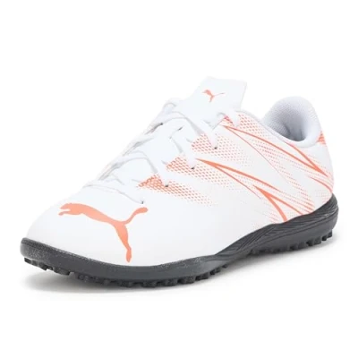 Image of PUMA ATTACANTO IT JR Soccer Shoe, White Glowing RED, 12 UK