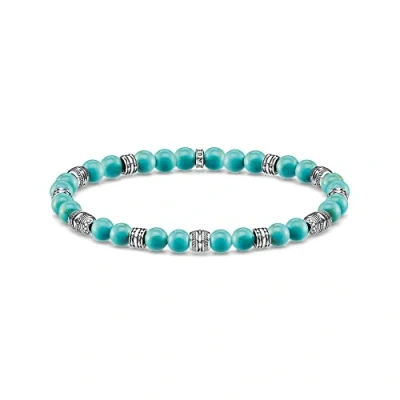 Image of Thomas Sabo Unisex Bracelet Lucky Charm Turquoise 925 Sterling Silver, Blackened A1923 878 17