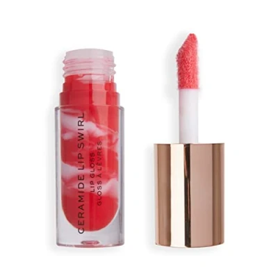 Image of Makeup Revolution, Lip Swirl Ceramide Gloss, Lipgloss, Bitten Red, 4.5ml