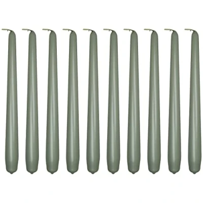 Image of Tapered Dinner Candles, Pack of 10, Unscented, Long Burning Time, 24 cm / 19.45 (Silver, Metallic)