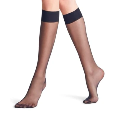 Image of Falke Seidenglatt 15 Denier Transparent Silky Knee high socks, Women&#039;s, Size: 3 5, Marine (6179)