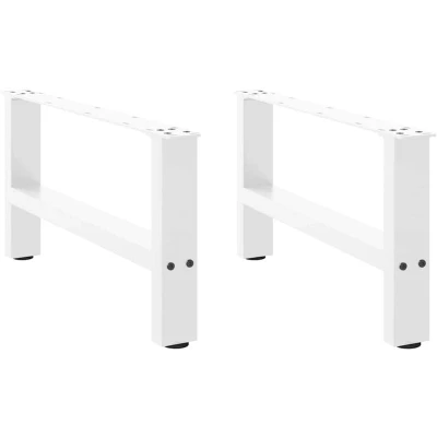 Image of vidaXL Coffee Table Legs Steel Base with Adjustable Levelers, Pre Drilled for Easy Assembly, Modern White Finish, Durable Square Design 30x70cm Living Room