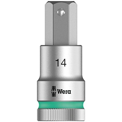 Image of Wera 8740 C HF Zyklop In Hex Plus holding function bit socket, 1/2&quot; drive, 14x60mm, 05003827001