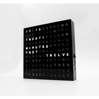 Image of Mad Monkey Digital Word Clock, Black, 20 x cm
