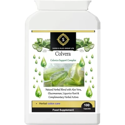 Image of Colvera Colon Cleanse Detox for Constipation, Bloating, Gas Relief, Laxative, Stool Softener, Liver with Aloe Vera, Glucomannan Vegan Supplement 100 Capsules, Super B Plus Group Ltd