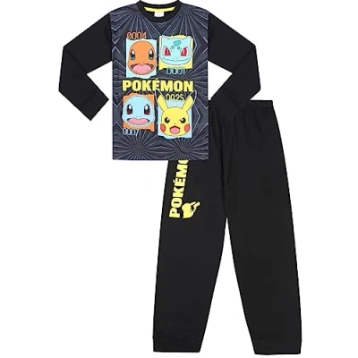Image of Boys Pokemon Black Long Pyjama Set (12 13 Years)