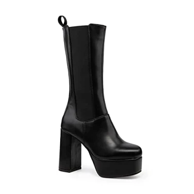 Image of LAMODA Women&#039;s Fate Ankle Boot, Black Pu, 4 UK
