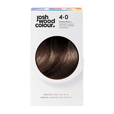 Image of Josh Wood Permanent Colour 4.0 (Darkest Brown) Celebrity approved ammonia free hair dye Leaves super shiny and hydrated with 100% grey coverage Natural looking Vegan