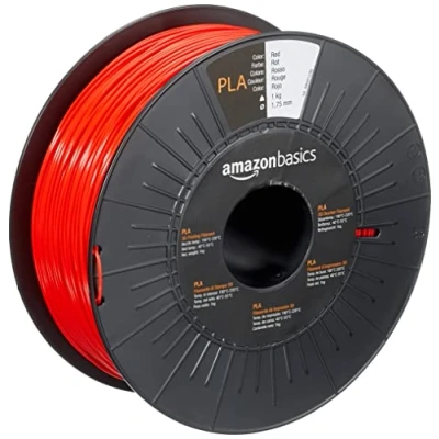 Image of Amazon Basics PLA 3D Printer Filament, 1.75mm, Red, 1 kg Spool