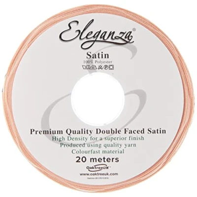 Image of Eleganza Double Faced Satin 15mm x 20m Champagne Gold No.64, 15 mm 20 m
