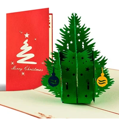 Image of Christmas Tree pop up Card, Christmas, Holiday, Handmade, Laser Cut, W02