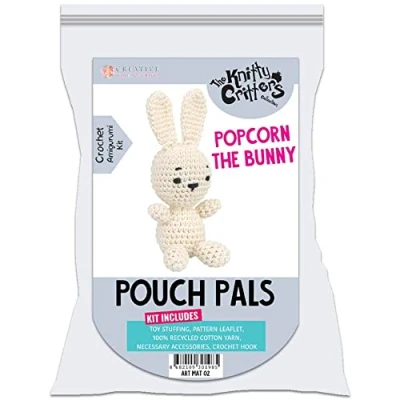 Image of Knitty Critters The Pouch Pals Popcorn Bunny