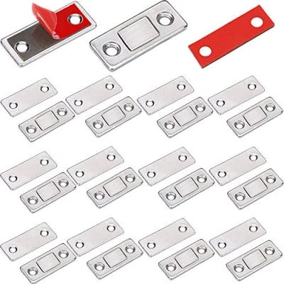 Image of Magnetic Door Latch Jiayi 12 Pack Ultra Thin Cabinet Magnets Cupboard Catches and Latches Stainless Steel Furniture Catch for Kitchen Closet Closure