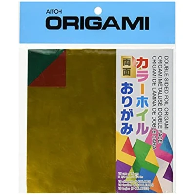 Image of Aitoh DSF 2 Origami Paper x 5.875 inch 18 Sheets Assorted Colors Double Sided Foil
