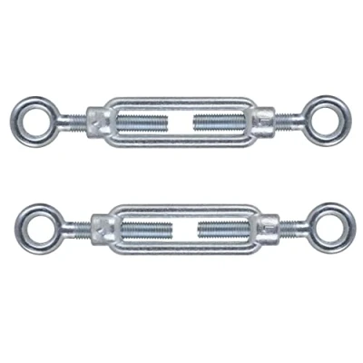 Image of M6 x 110mm Eye &amp; Steel Turnbuckles Wire Tensioner Strainer Closed Hook Threaded (Pack of 2)